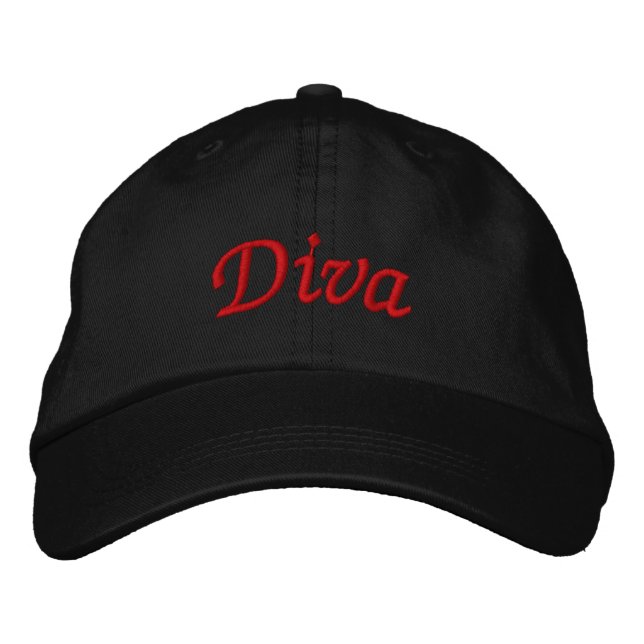 Boné Diva Elegante Vermelha no Preto (Frente)
