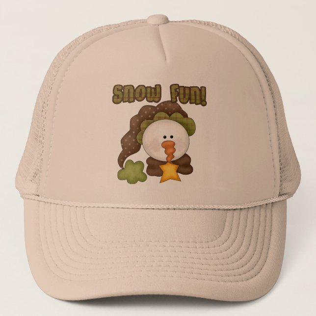 Boné Diversão de Neve Um Camiseta e presentes (Frente)