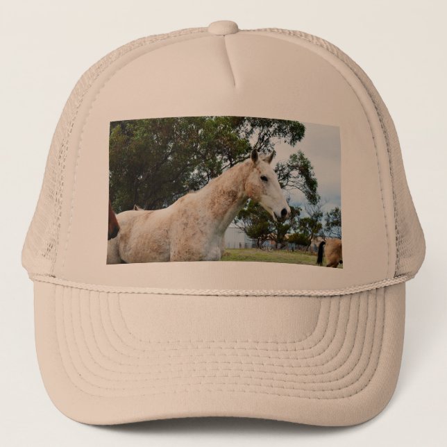 Boné Diversão Suja: Cavalo Branco Grande Mudo, (Frente)