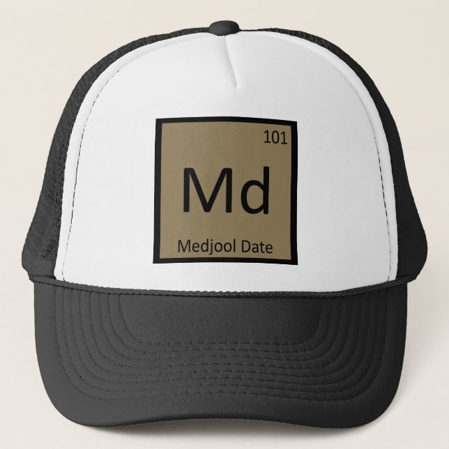 Boné DM - Símbolo da mesa periódica da química da data (Frente)