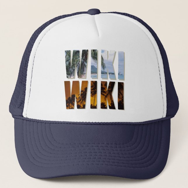 Boné do camionista de "Wiki-Wiki" com o impressão (Frente)