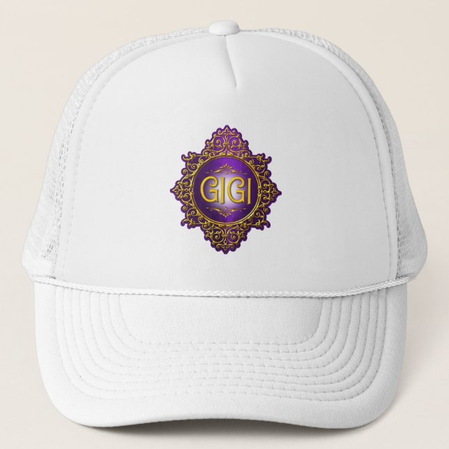 Boné Doce GIGI Roxo Real & Dourado (Frente)