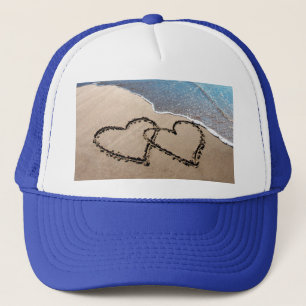 Boné Dois corações na areia