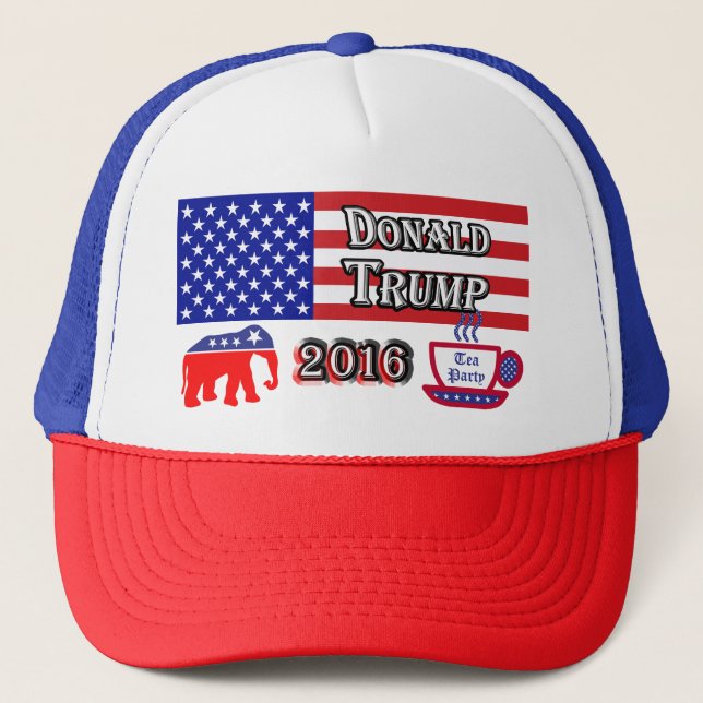 Boné Donald Trump 2016 - Tea party - elefante (Frente)