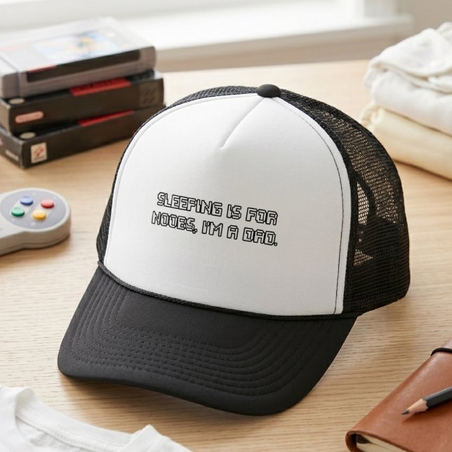 Boné Dormir é Para Noobs Eu Sou Um Pai, Citação de Game (Criador carregado)