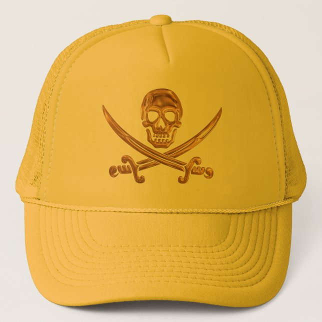 Boné Dourado Jolly Roger (Frente)