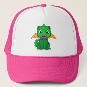Boné Dragão De Chibi Verde E Laranja