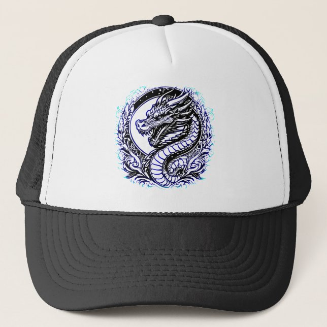 Boné Dragão de Sabedoria Azul (Frente)