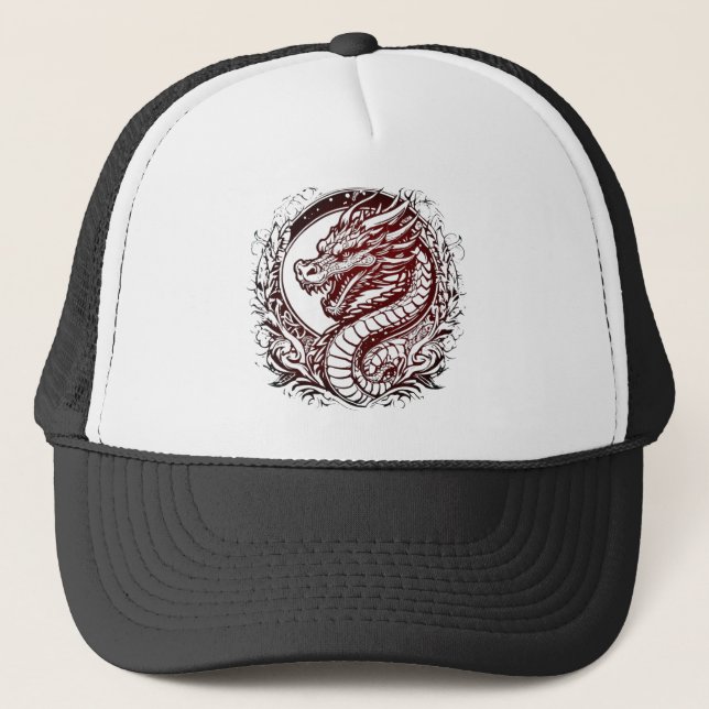 Boné Dragão de Sabedoria Vermelho (Frente)