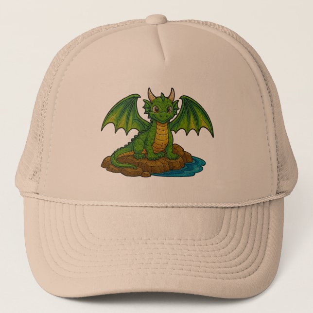 Boné Dragão verde fofo (Frente)