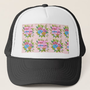 Boné Dream Bloom Repete Chapéu Motivacional Floral