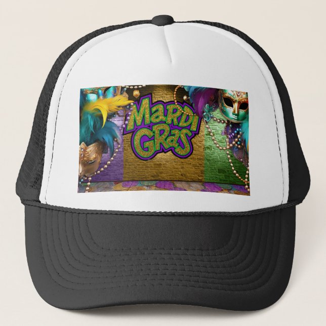 Boné Dúbloons gráficos com o tema Mardi Gras de Slipper (Frente)