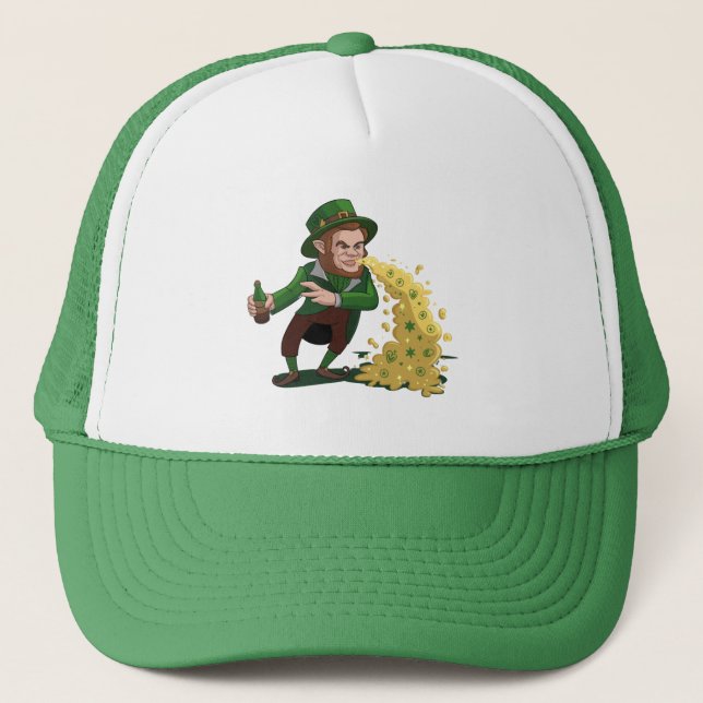 Boné Duende Irlandês Jogando Biscoitos da Sorte Engraça (Frente)