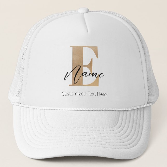 Boné E & Name Iniciais Monogramados Modernos Personaliz (Frente)