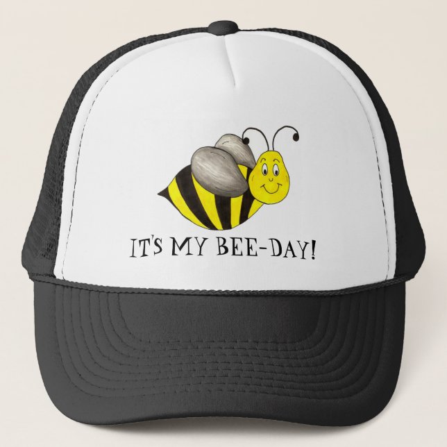 Boné É o meu aniversário de Abelhas, Bumblebee amarelo (Frente)