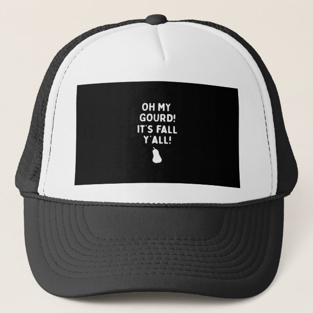 Boné É Outono, Pessoal! (Outono de Halloween) Branco (Frente)