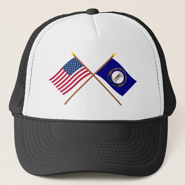 Boné E.U. e bandeiras cruzadas Kentucky (Frente)