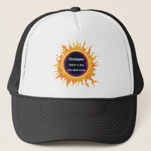 Boné Eclipse Total de Água-forte Total Solar 2026 Nome