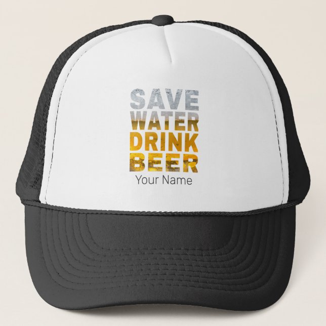Boné Economize Água Beba Cerveja Dito Para Festa de Sol (Frente)