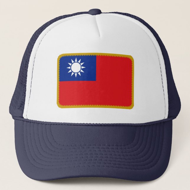 Boné Efeito bordado de bandeira de Taiwan (Frente)