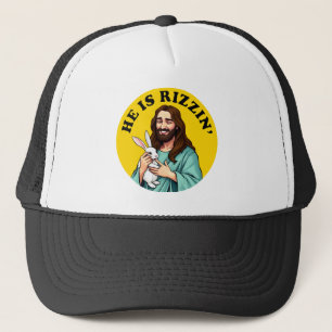 Boné Ele É Rizzin Engraçado Jesus Dia da Páscoa Cristã