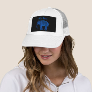 Boné Elefante Azul Adicionar Texto Impresso Elegante e 