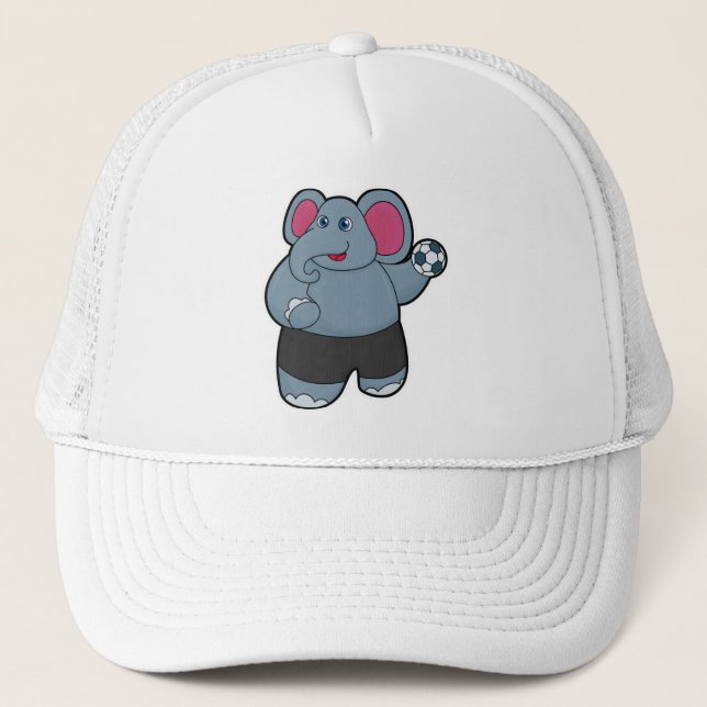 Boné Elefante como jogador de handebol com handebol (Frente)