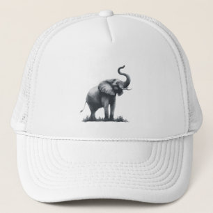 Boné Elefante majestoso com tronco levantado