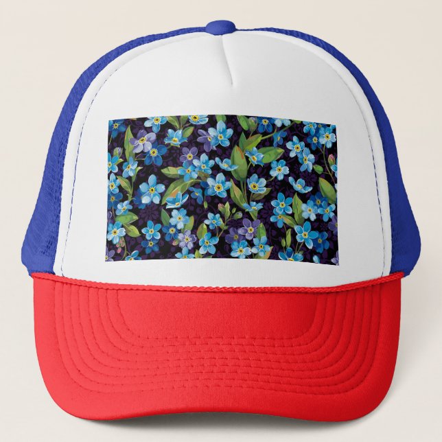 Boné Elegance Forget-Me-Not Floral Patterno (Frente)