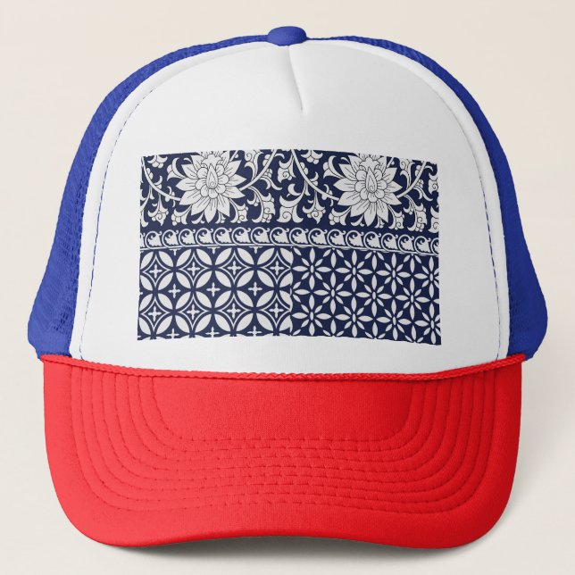 Boné Elegância Chinesa: Ornamento Sem Costura (Frente)