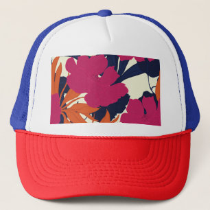 Boné elegância floral: padrão abstrato