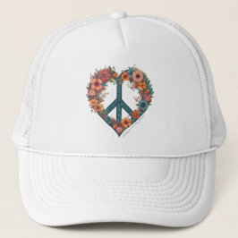 Boné Elegante Script Bohemian Wild Flowers Peace