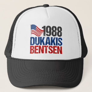 Boné Eleição Vintage de Dukakis Bentsen, 1988