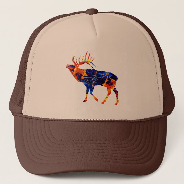 BONÉ ELK COLORIDO NEON ABSTRATO PINTURA (Frente)