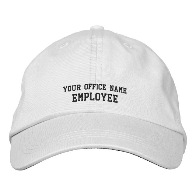 Boné Embroidered Custom Staff Hat White Uniform Design (Frente)