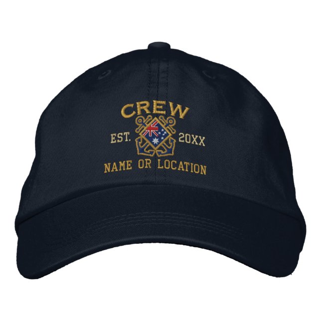 Boné Embroideria Náutica Personalizada da Tripulação Au (Frente)