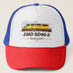 Boné EMD SD40-2 Locomotiva Diesel. bandeira americana