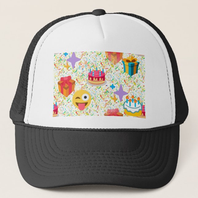 Boné emoji de feliz aniversário (Frente)