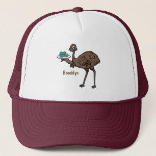 Boné Emu com ilustração de desenho animado de ovos