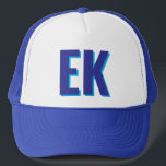 Boné Enfeites de festa de solteira na praia com monogra<br><div class="desc">Boné de caminhoneiro Enfeites de festa de solteira na praia com monograma sombreado</div>