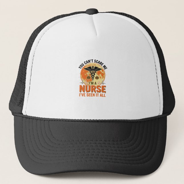 Boné Enfermeira engraçada de Halloween Design médico vi (Frente)