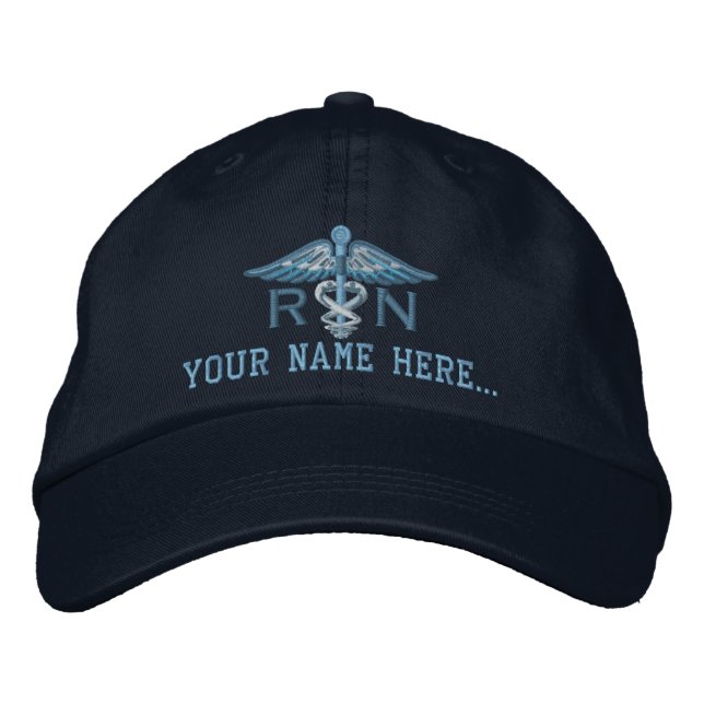 Boné Enfermeira Personalizada RN Seu Texto Caduco Médic (Frente)