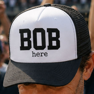 Boné Engraçado Bob Here Trucker Hat