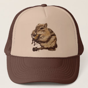 Boné Engraçado Chipmunk Comendo Uma Pessoa De Milho