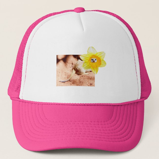 Boné Engraçado Daffodil Meerkat, (Frente)