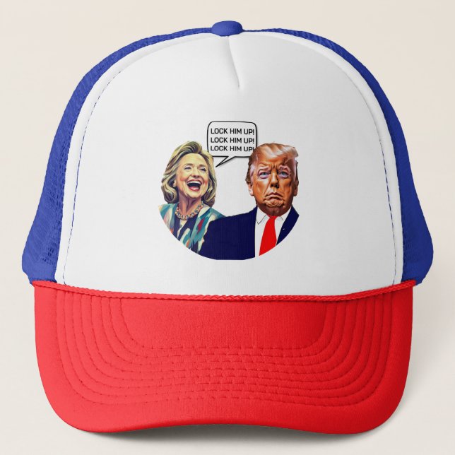 Boné Engraçado Hillary Diz Trump Up (Frente)