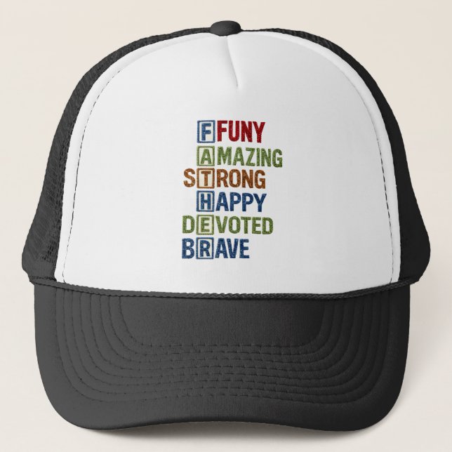 Boné Engraçado Incrível Forte Feliz Devotado Corajoso P (Frente)