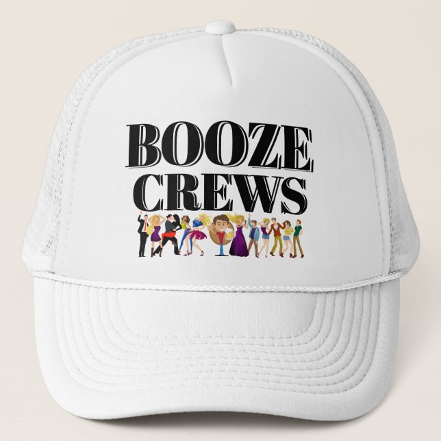 Boné Engraçado Novelty Beball Idea BOOZE CREWS Truc (Frente)