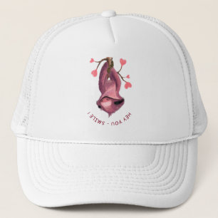 Boné Engraçado Romântico Desenho Animal com Sorriso d