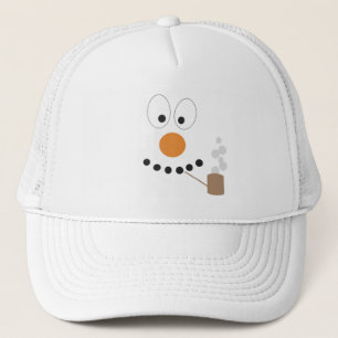 Boné Engraçado Snowman Enfrentando um desenho animado